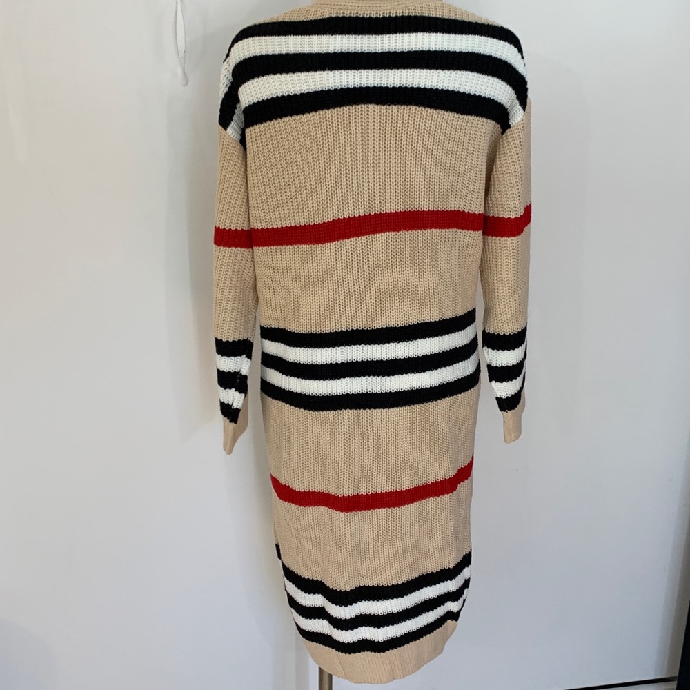 SHEIN multicolored long open front cardigan size small NWOT - Picture 6 of 9